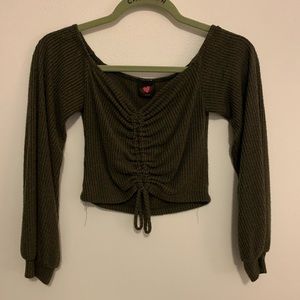 Tie up puffy crop top